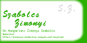 szabolcs zimonyi business card